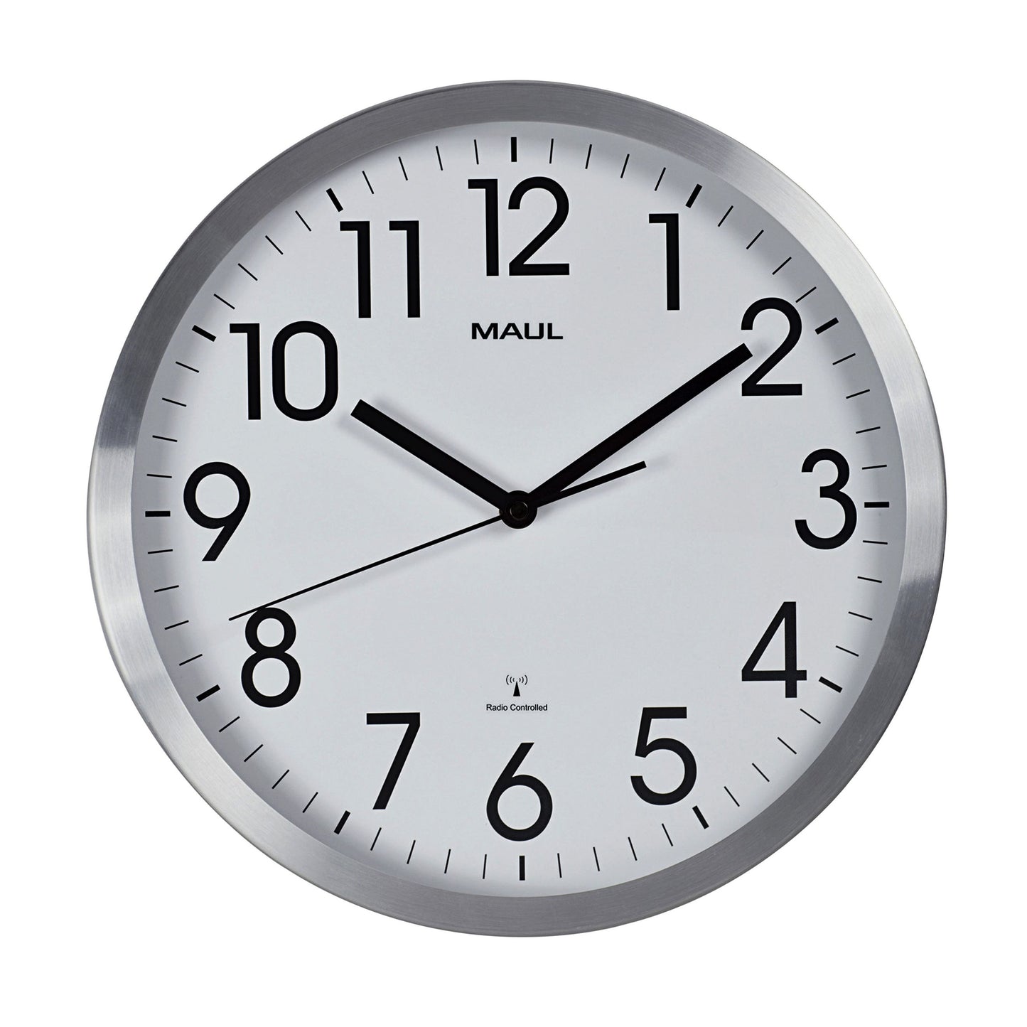 Maul - Horloge murale Move RC Ø305x45mm cadre en aluminium blanc incl. batterie