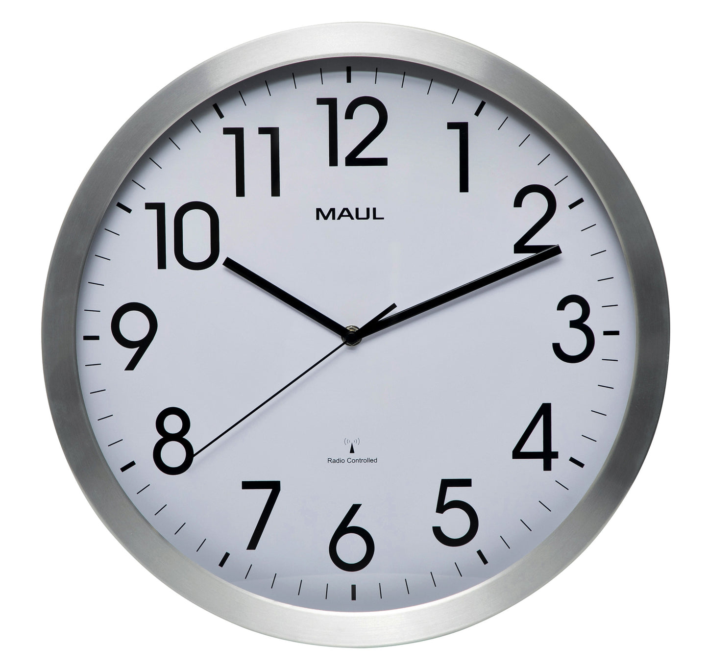 Maul - Horloge murale Move RC Ø400x45mm cadre en aluminium blanc incl. batterie