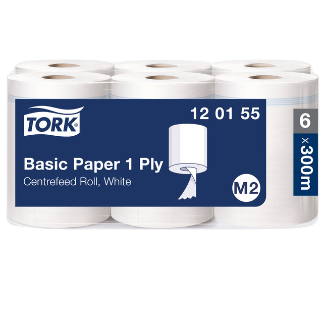 Tork - Papier nettoyant M2 Basic Universel 1 couche 300m blanc 120155 | 36 pièces