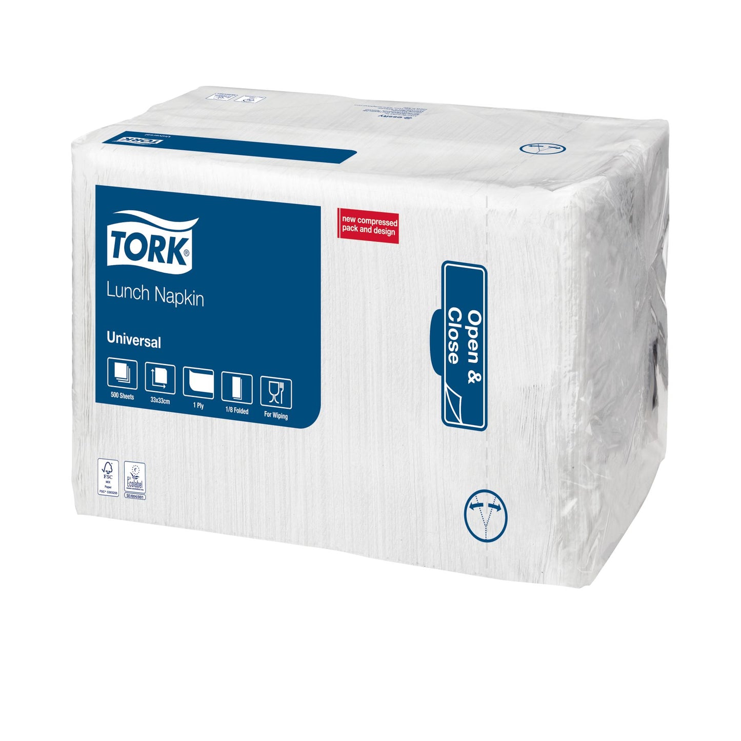 Tork - Lunchserviette Universal 1/8 Falz 1-lagig 325x325mm 500 Blatt weiß 509308