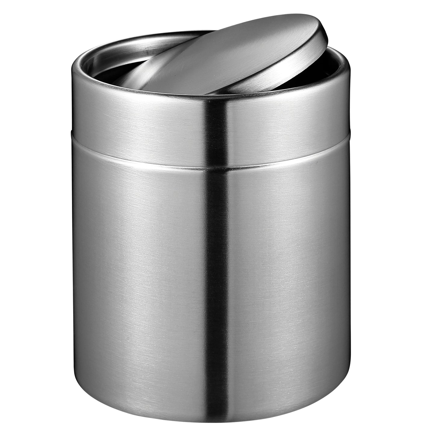 Eko - Poubelle modèle de table Fandy avec couvercle basculant 1,5 litre en acier inoxydable