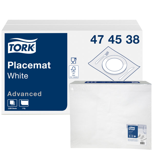 Tork - Tischset Advanced 1-lagig 420x270mm 500 Blatt weiß 474539