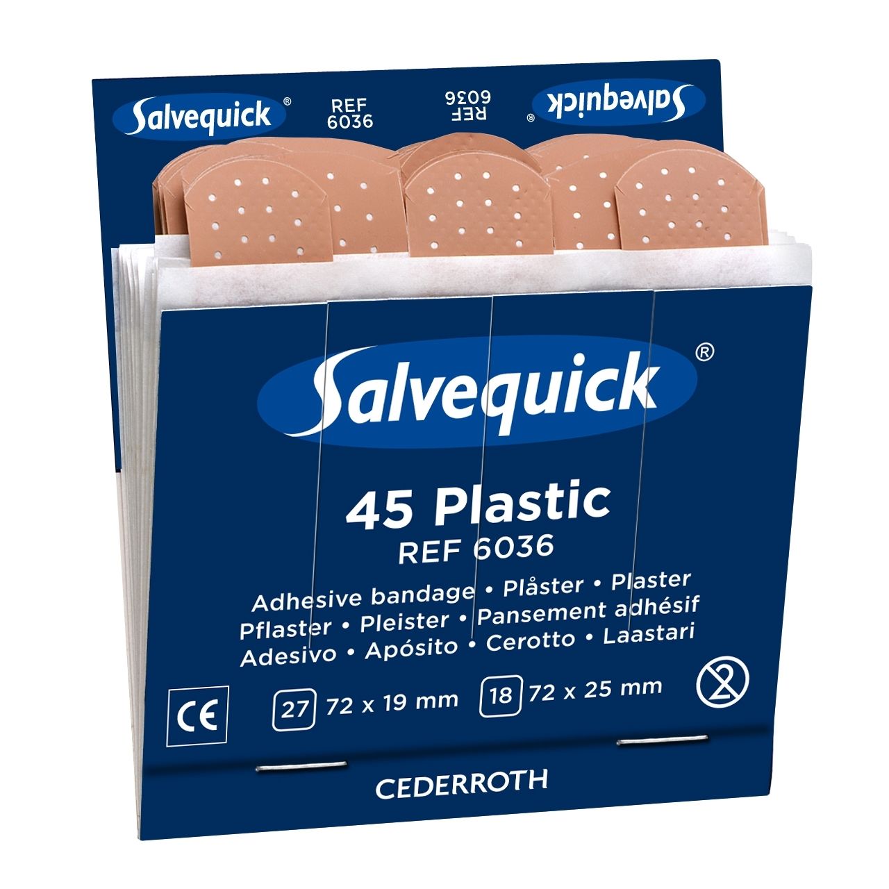Salvequick - Pflaster Nachfüllplastik 6x 45 Stück