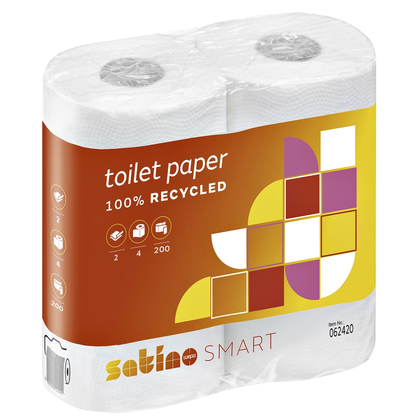 Satino von WEPA - Toilettenpapier Satino MT1 Smart 2-lagig 200 Blatt weiß 062420