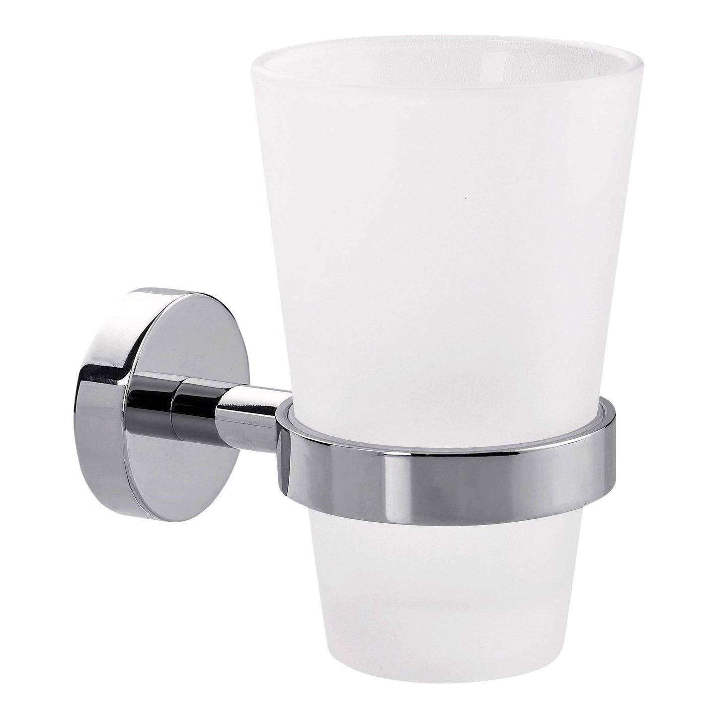 Tesa - Porte-gobelet ® Smooz en métal chromé brillant, autocollant
