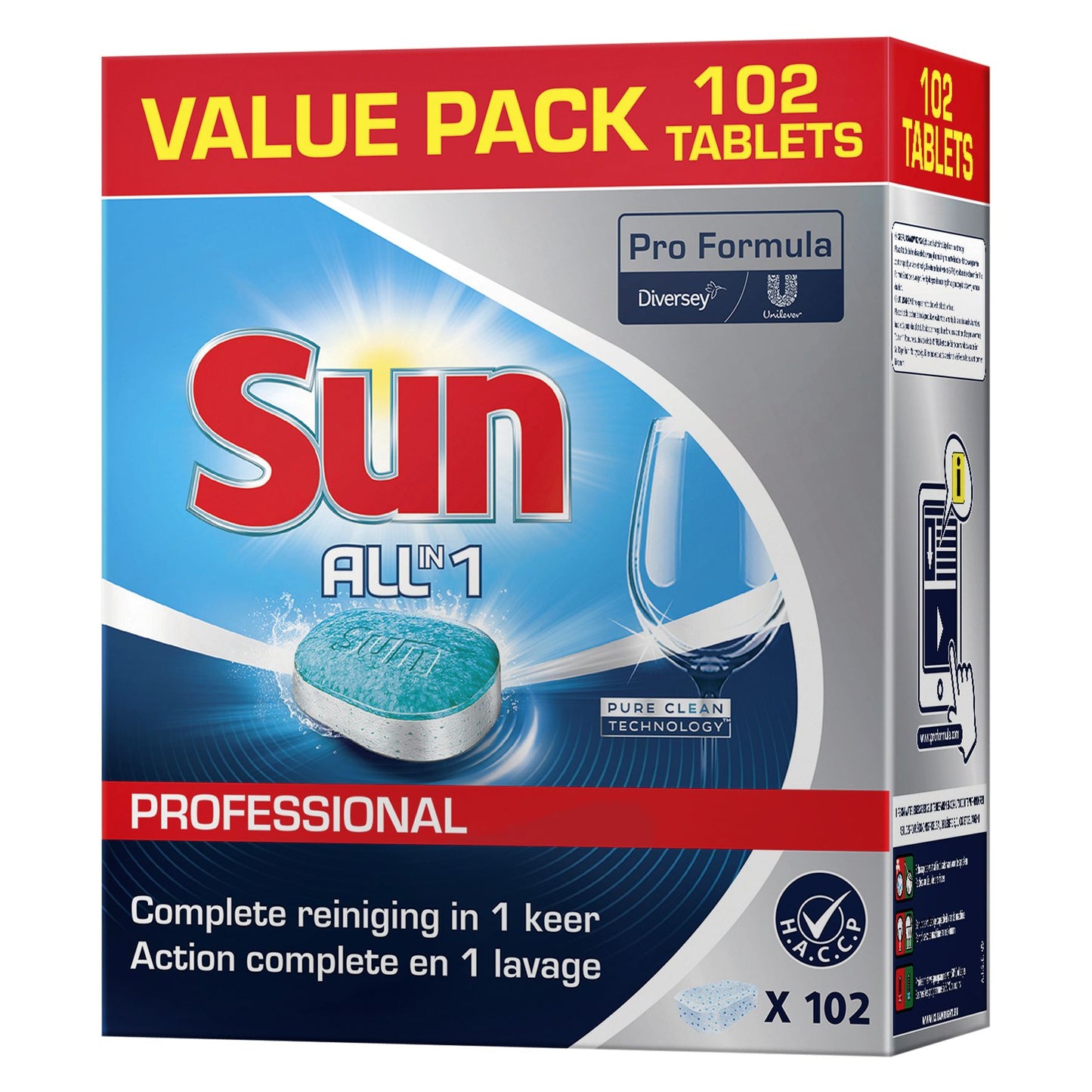 Sun - Tablettes pour lave-vaisselle Pro Formula Tout-en-un 102 pièces