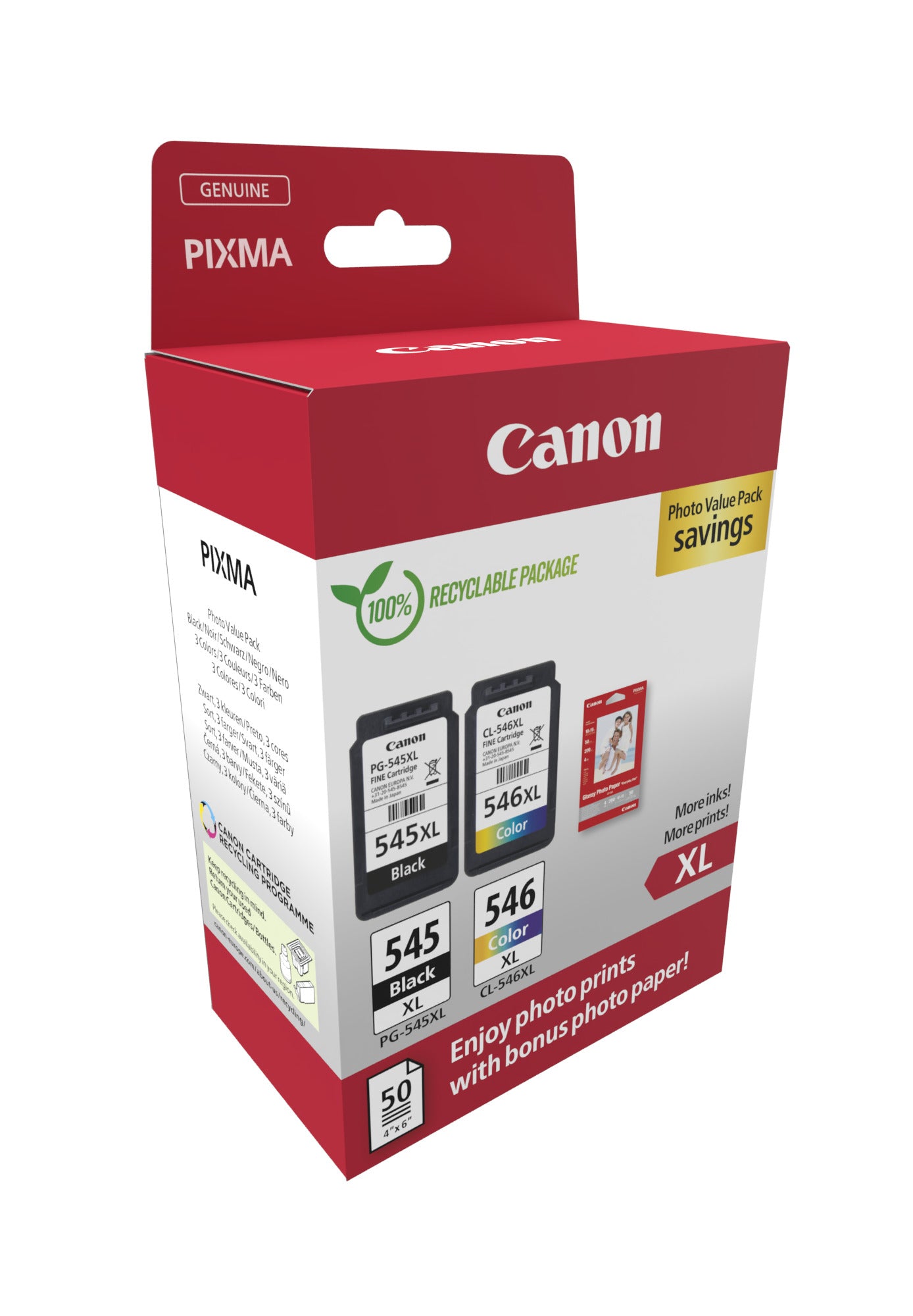 Canon - Tintenpatrone PG-545XL + CL-546XL Schwarz + Farbe