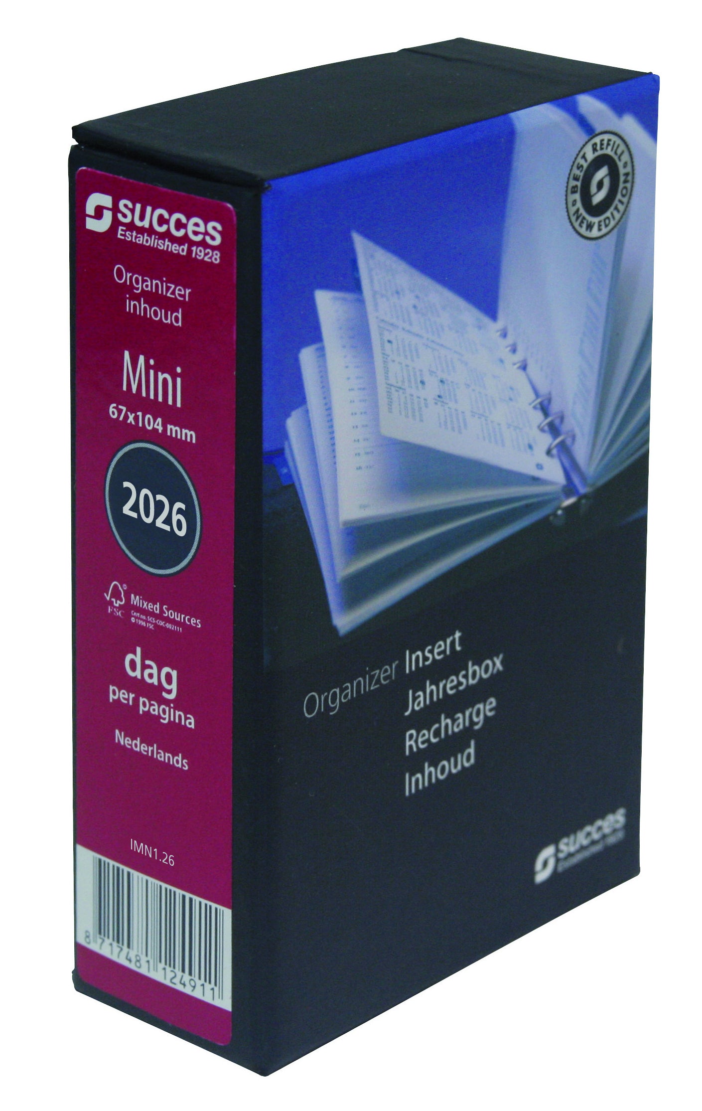 Succes - Agendavulling 2027 mini 1dag/1pagina