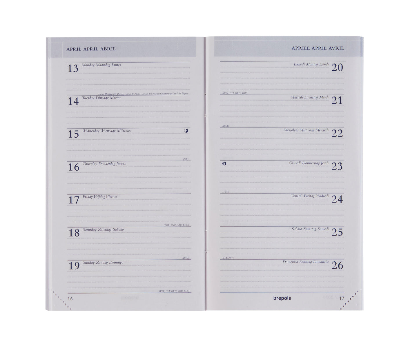 Brepols - Agendavulling 2027 breplan 7dag/1pagina