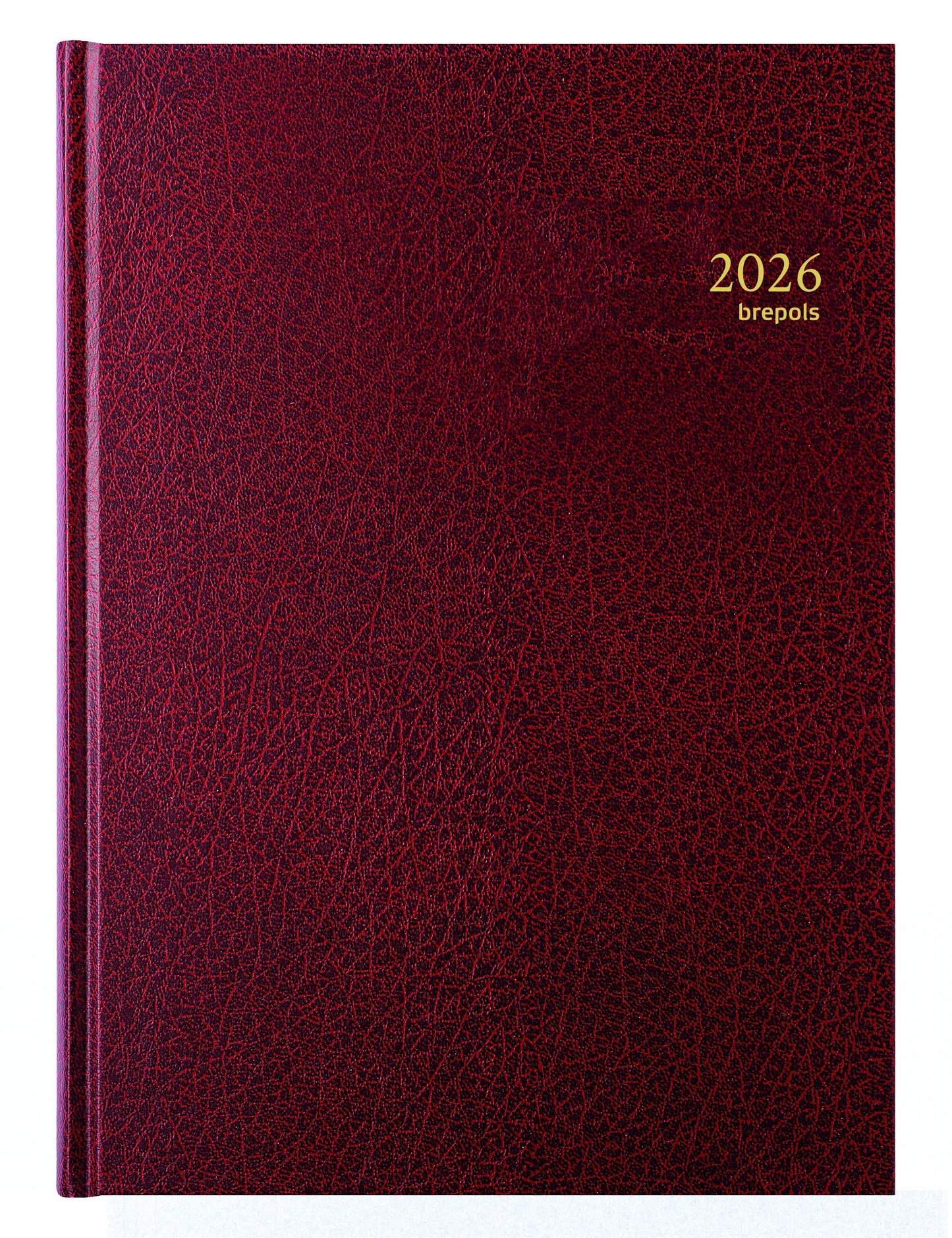 Brepols - Agenda 2026 Bremax Santex A4 1 Tag/2 Seiten 8 Spalten Burgunderrot