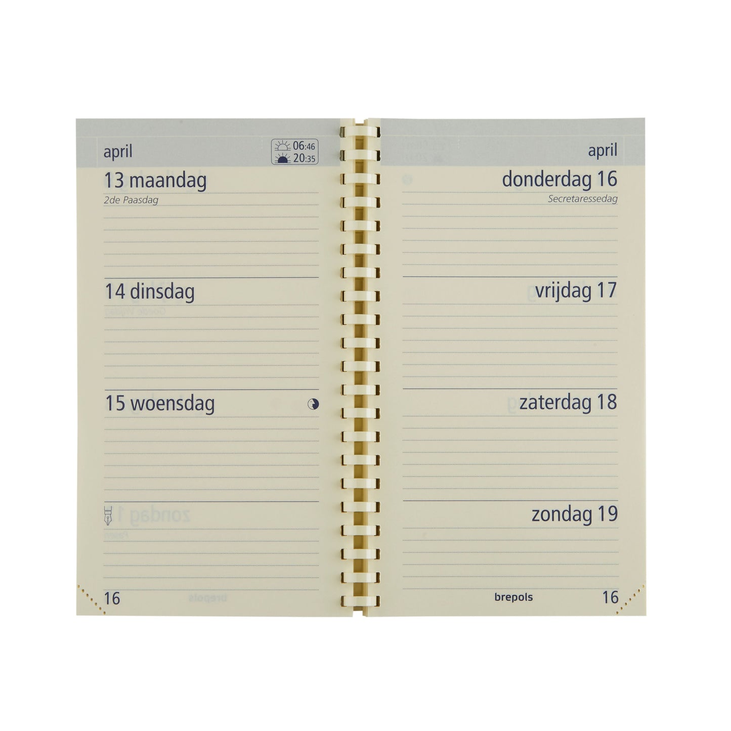 Brepols - Agenda à remplir 2026 Optivision Pocket 7 jours/2 pages