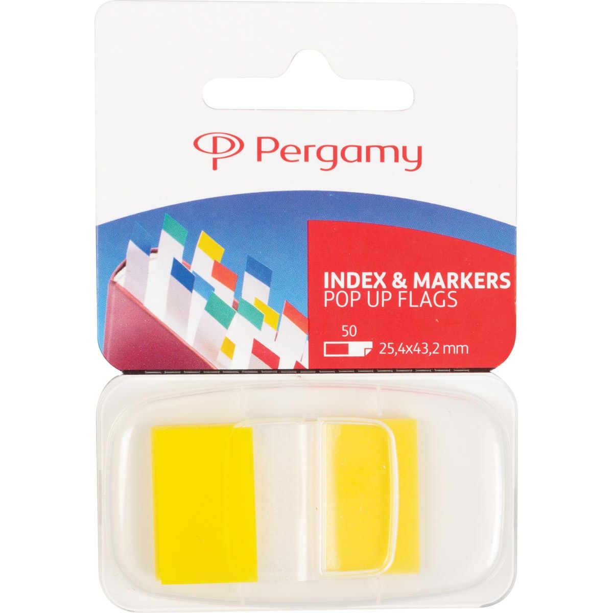 Pergamy - index ft 43 x 25 mm, geel