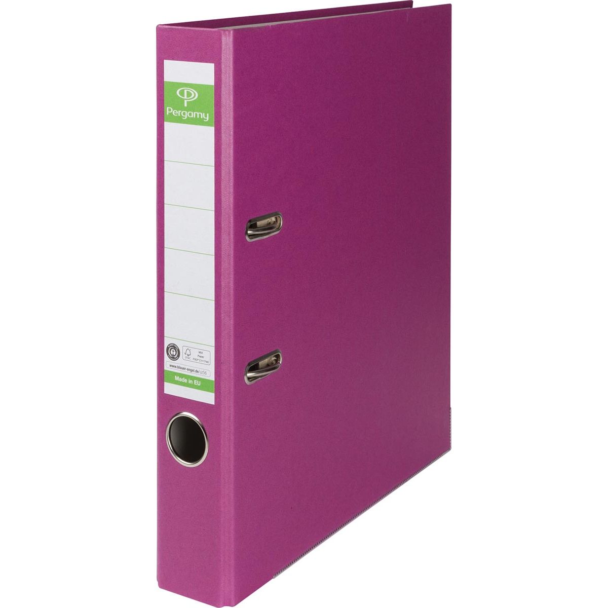 Pergamy - ordner, voor ft A4, uit Recycolor papier, rug van 5 cm, paars