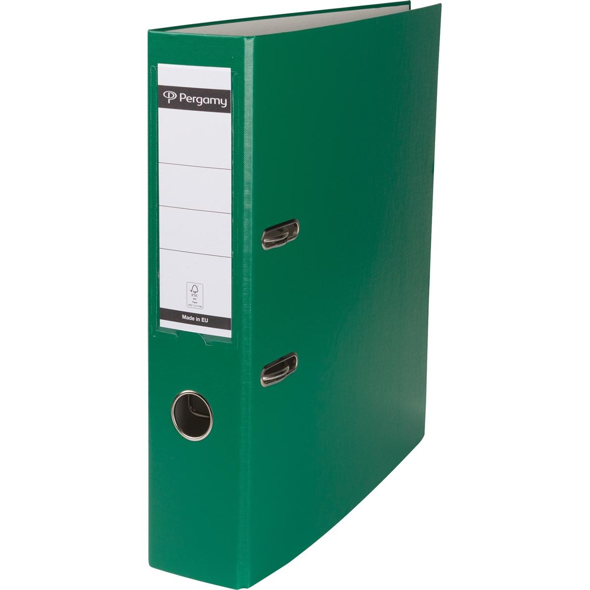Pergamy - classeur, pour ft A4, en PP et papier, sans bord de protection, dos de 7,5 cm, vert