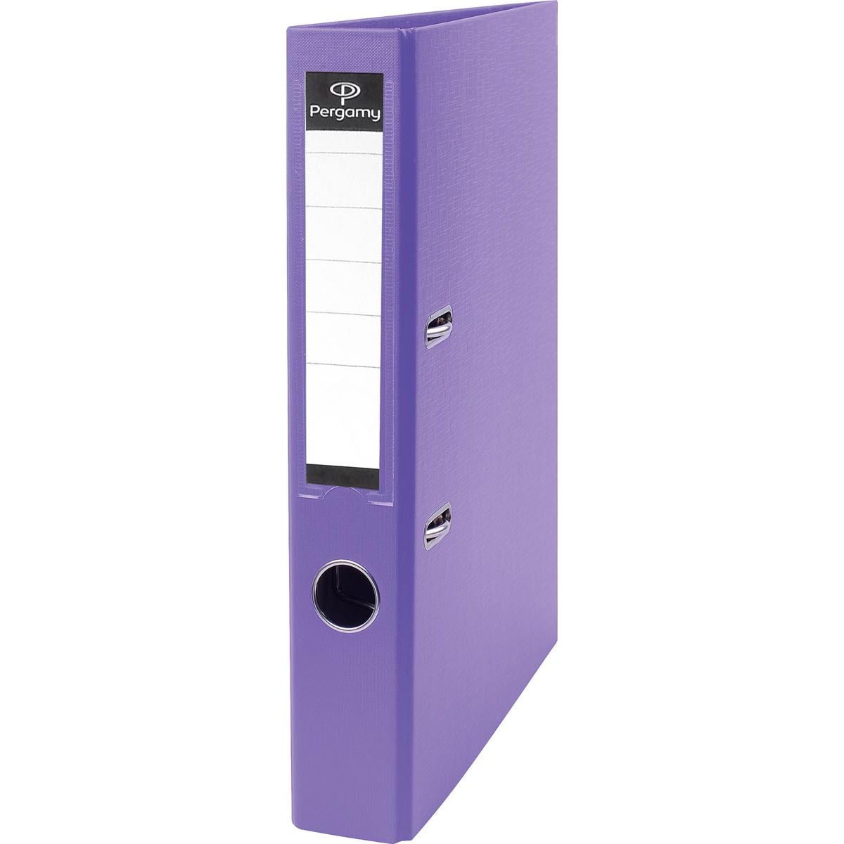 Pergamy - classeur, pour ft A4, en PP et papier, sans bord de protection, dos de 5 cm, violet