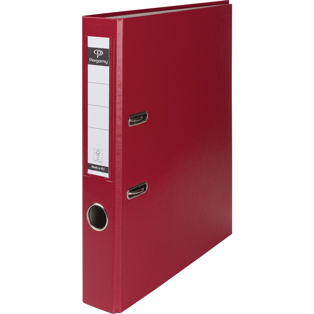 Pergamy - classeur, pour ft A4, en PP et papier, sans bord de protection, dos de 5 cm, bordeaux