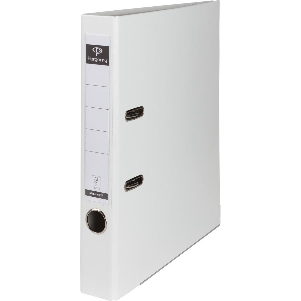 Pergamy - Ordner, für ft A4, aus PP und Papier, mit Schutzkante, Rücken 5 cm, weiß