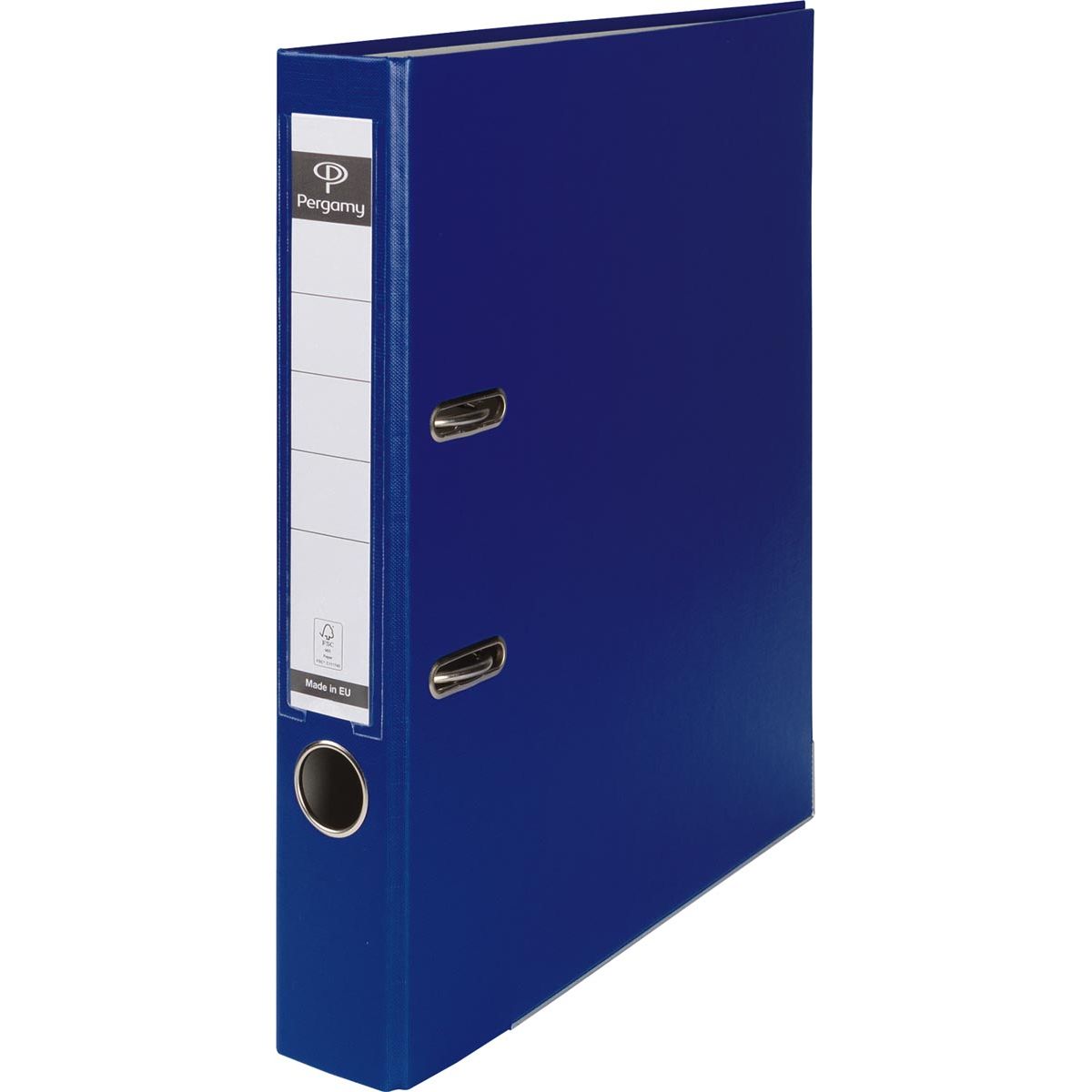 Pergamy - classeur, pour ft A4, en PP et papier, avec bord de protection, dos de 5 cm, bleu foncé