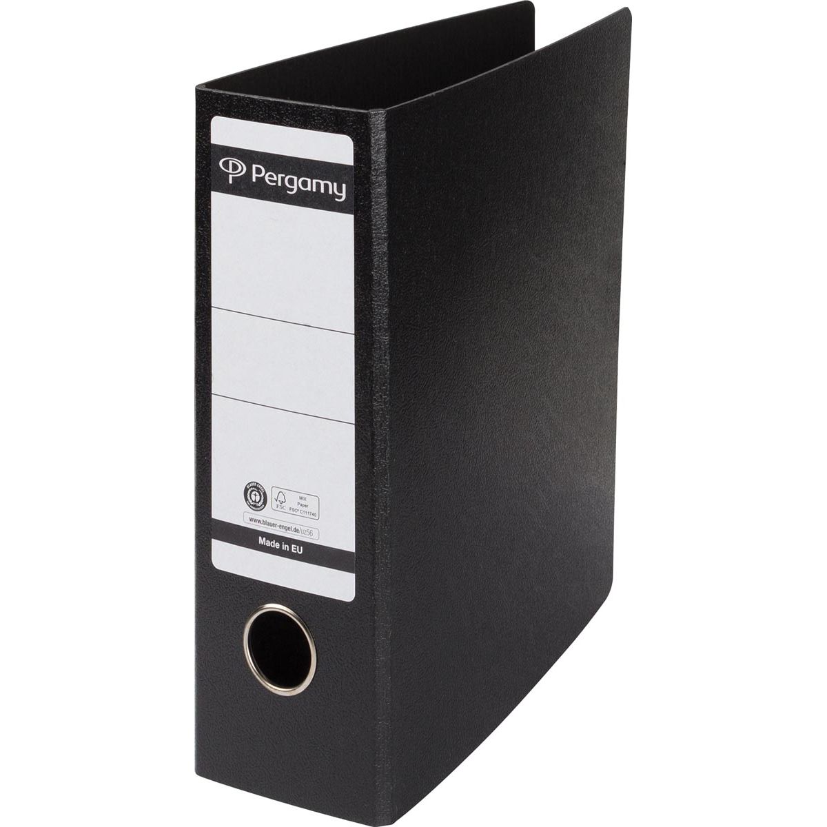 Pergamie - Mappe, aus Karton, für ft A5, Hochformat, Rücken 8 cm, schwarz