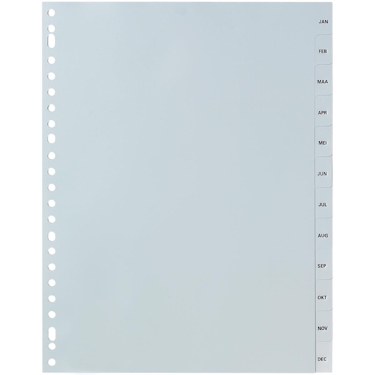 Pergamie – Registerblätter, ft A4, 23 Lochung, graues PP, Januar–Dezember