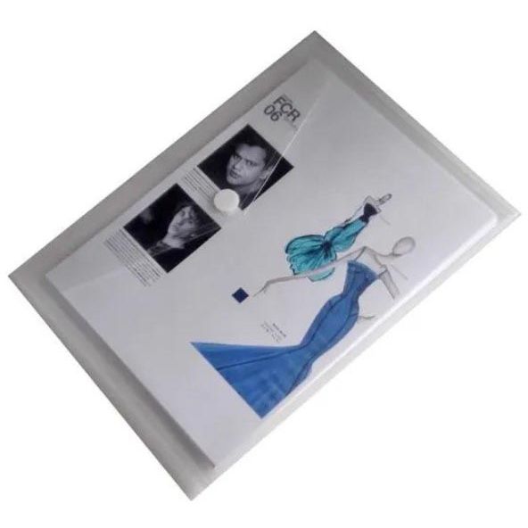 Zonder merk - Documentenmap, A4, transparante PP, velcro sluiting, pak van 10 stuks