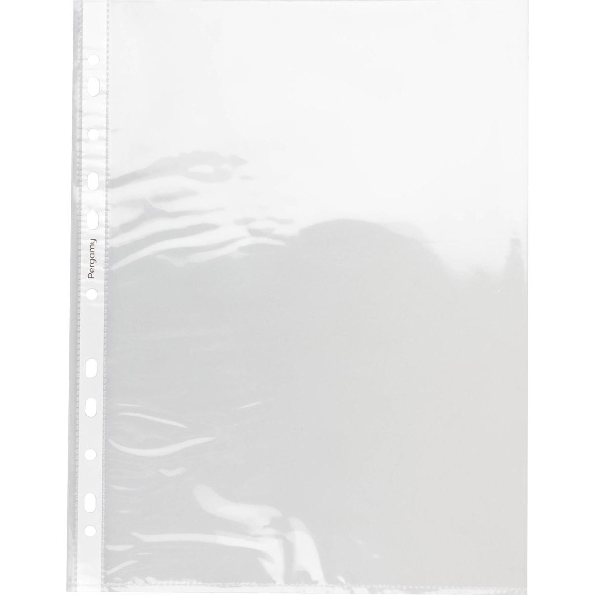Pergamy - sac de présentation perforé, ft A4, perforation 11 trous, PP cristallin de 60 microns, paquet de 100 pièces