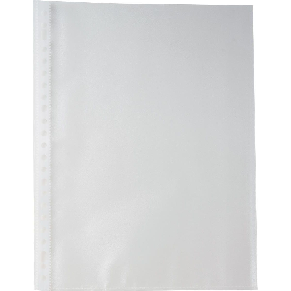 Pergamy - sachet de présentation perforé, A4, perforation 23 trous, PP grainé de 60 microns, paquet de 100 pièces