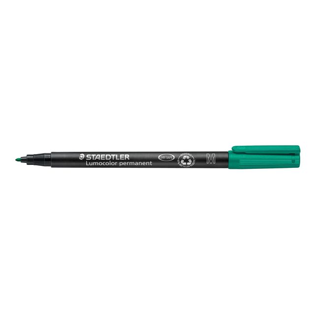 Staedtler - Viltstift Lumocolor 317 permanent M groen | 10 stuks