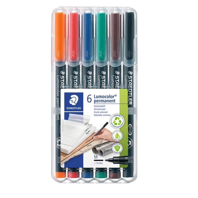 Staedtler - Feutre Lumocolor 317 permanent M lot de 6 pièces