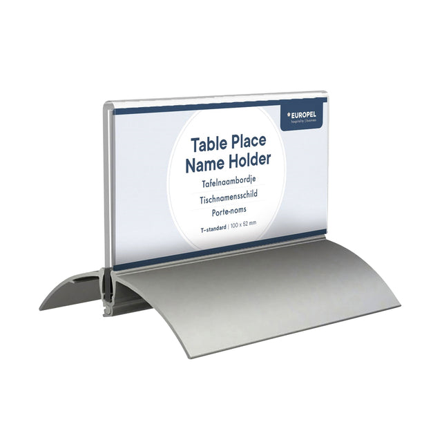 Europel - Plaque nominative de table peel 52x100mm aluminium acrylique 2 pièces