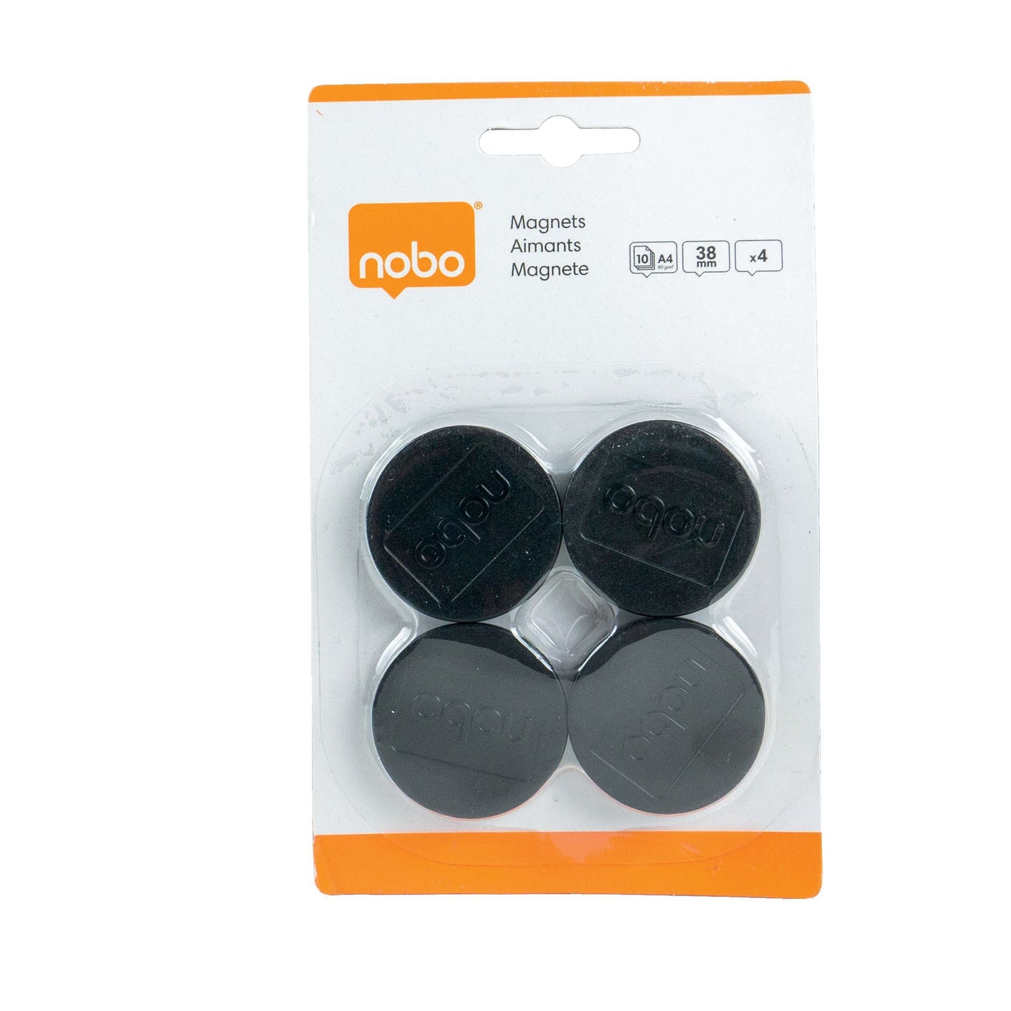 Nobo - Magneet 38mm zwart 4 stuks