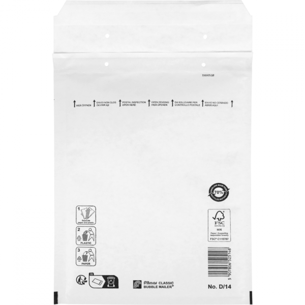 Klika - Enveloppe | enveloppe à bulles | 265x180mm | D | papier + PE | blanc | 100 pièces