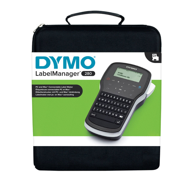Dymo - Labelprinter LabelManager 280 draagbaar qwerty 12mm zwart in koffer