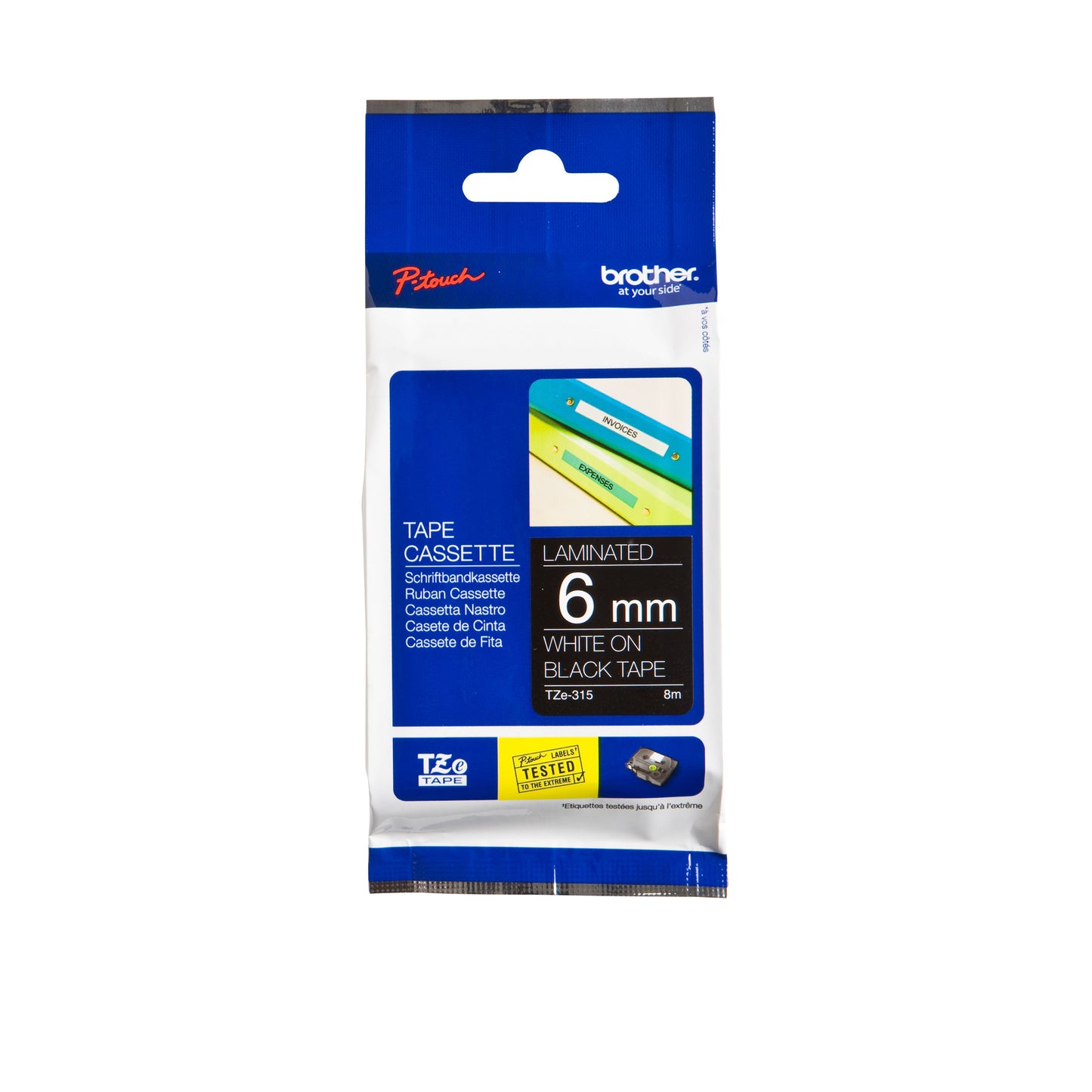 Brother - Labele P-touch TZe-315 standaard 6mm wit op zwart