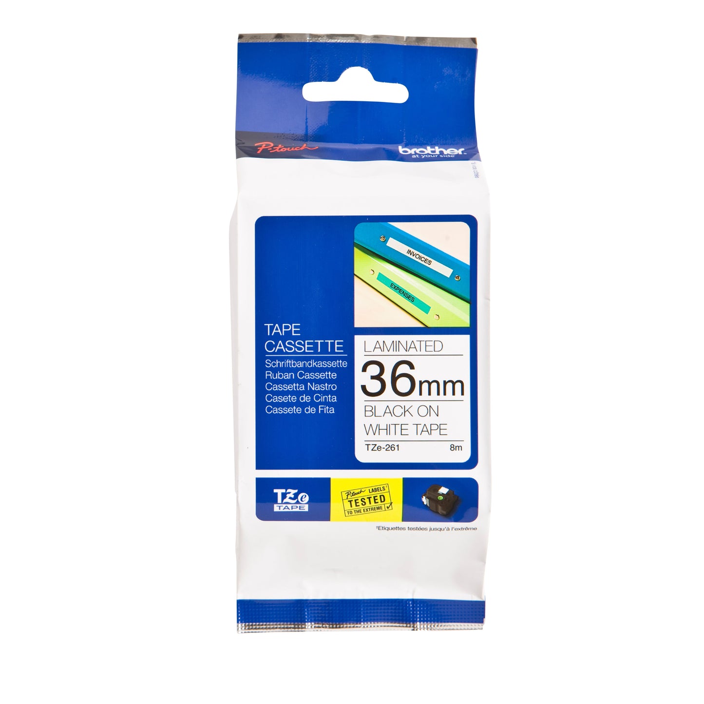 Brother - Labele P-touch TZe-261 standaard 36mm zwart op wit