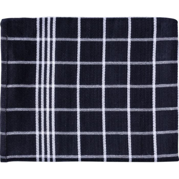 Klika - Handdoek Christelle, ft 50 x 70 cm, geruit, zwart, pak van 3 stuks
