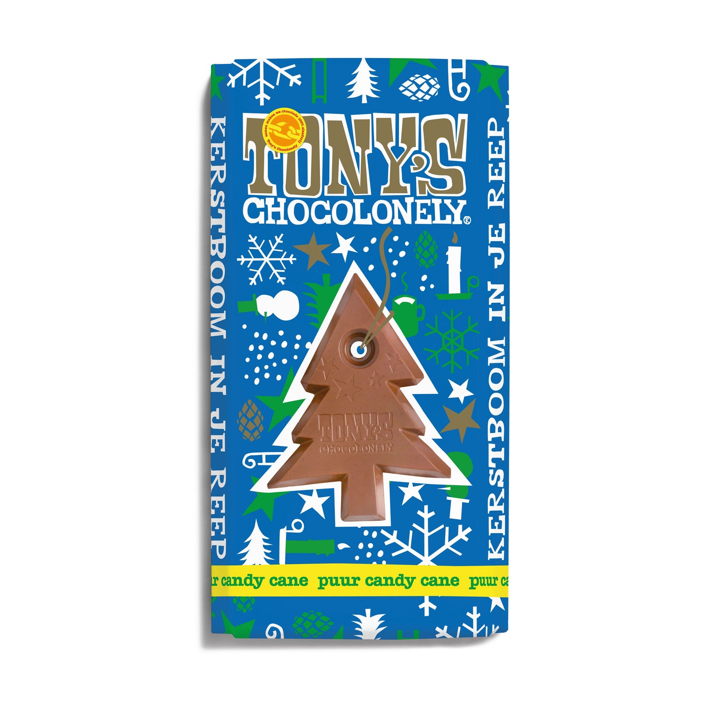 Tony's Chocolonely - Canne de bonbon chocolat noir menthe 180gr