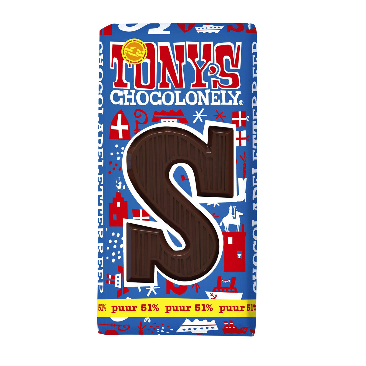Tony's Chocolonely - Lettre S en chocolat noir 180gr