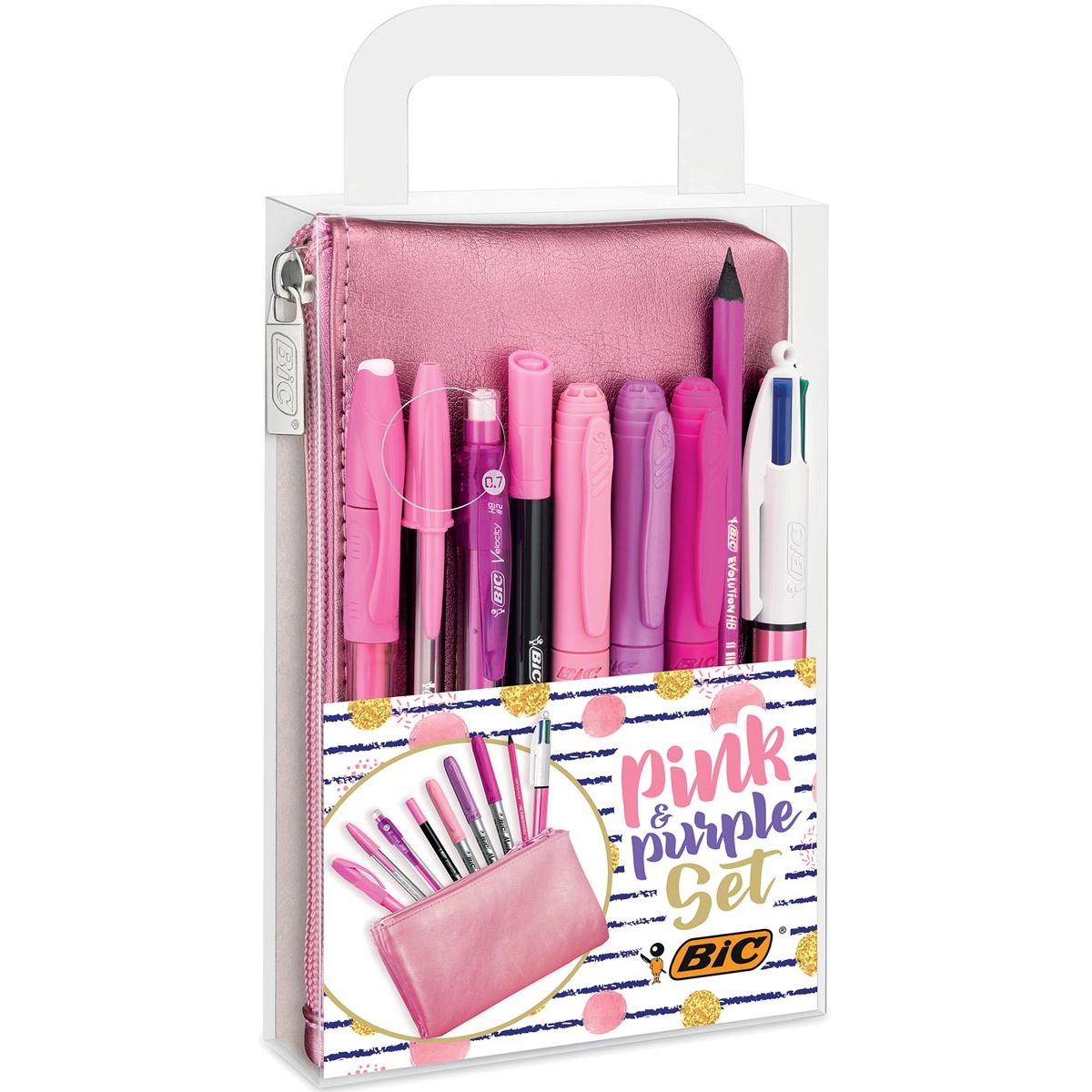 Bic - Coffret d'écriture Rose Violet 8 pièces