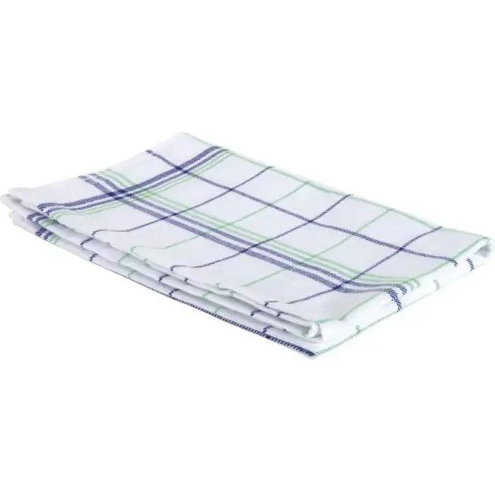 Klika - Handdoek Christelle, ft 50 x 70 cm, geruit, groen blauw, pak van 6 stuks
