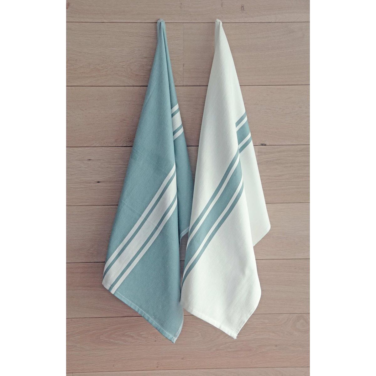 Klika - Handdoek Payton, ft 50 x 70 cm, gestreept, minéral, pak van 6 stuks