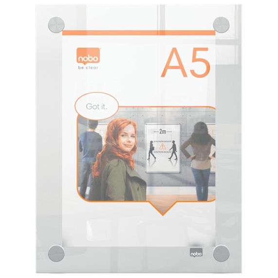 Nobo - Tableau d'information Plus A5 mural en acrylique
