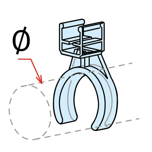 Klika - Buisklem transp voor ronde buis 28-30mm