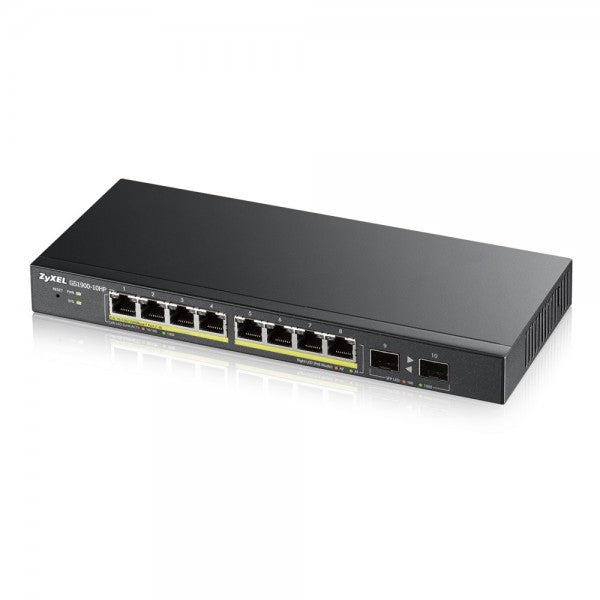 ZYXEL - GS1900-8v3 PoE Managed L2 Gigabit Ethernet (10/100/1000) Power over Ethernet (PoE) Zwart
