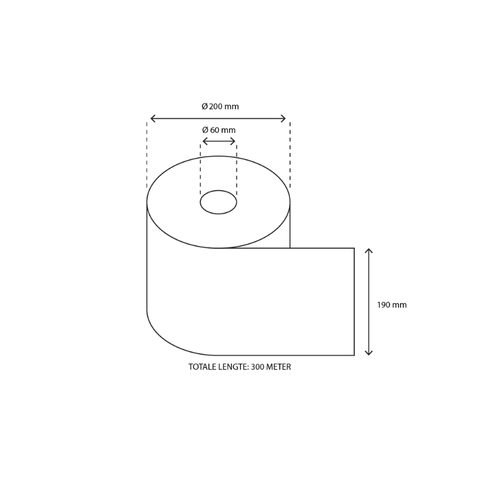 Klika - Rouleau de nettoyage Midi 1 couche 6x300 mètres Ø19cm recyclé T9