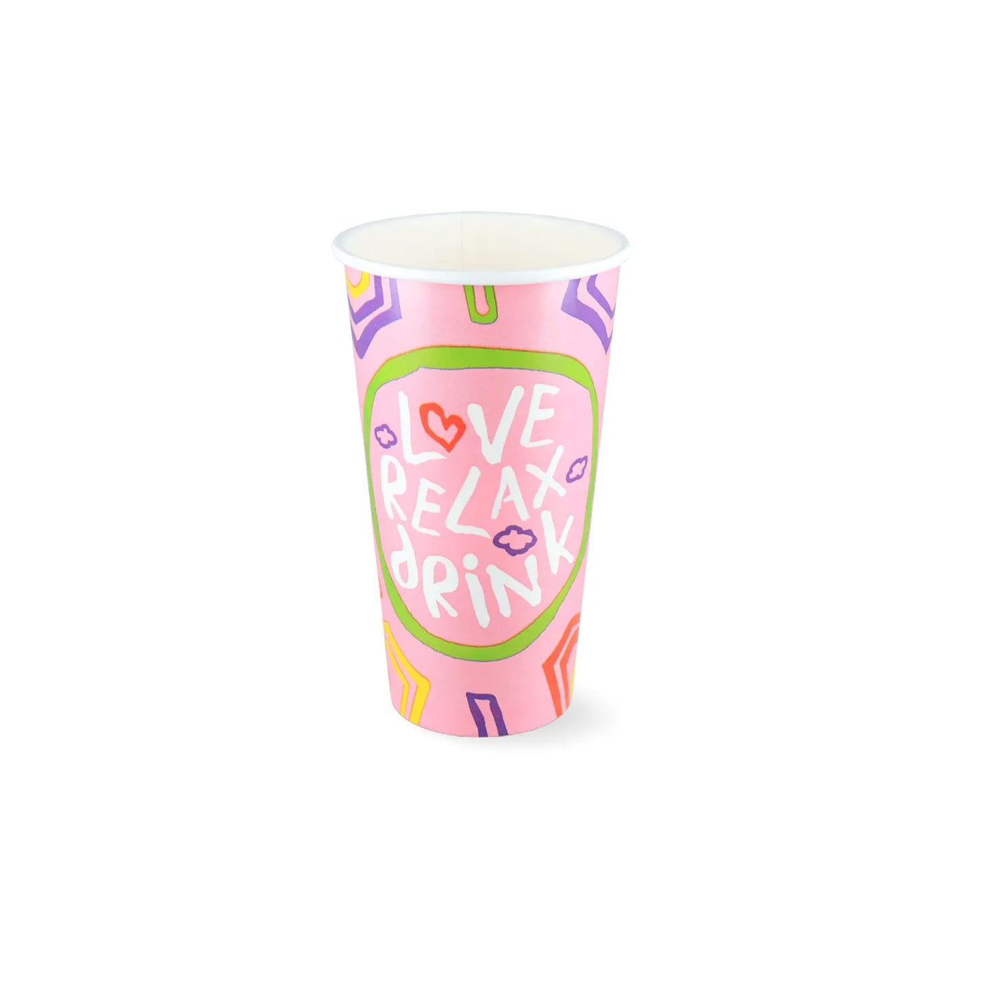 Milkshakebeker groot 560ml 20oz roze karton 25 stuks