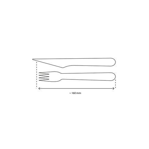Klika - Houten bestekset 3/1 mes + vork + servet