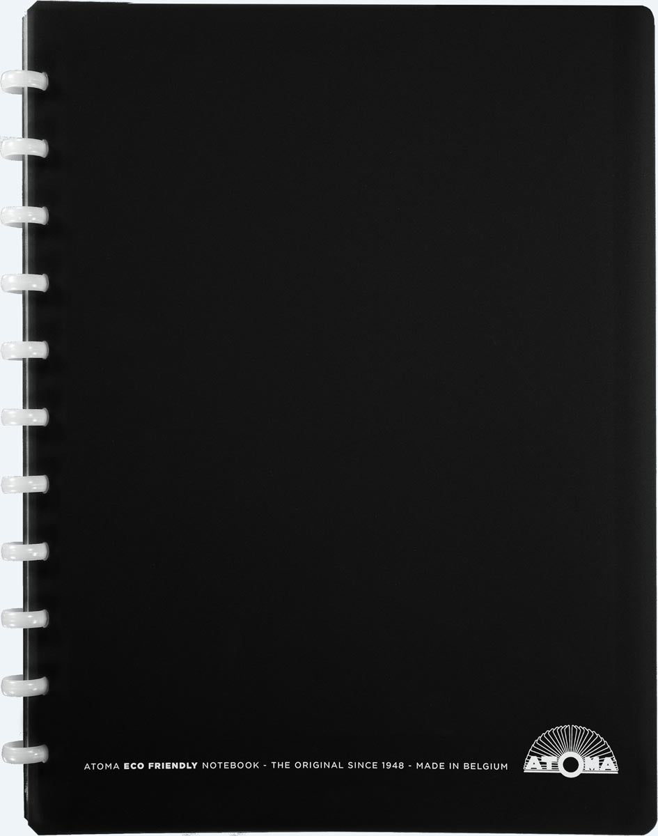 Atoma – Öko-Notizbuch, ft A4+, 120 Seiten, liniert, mit 6 Registern und 5 Sichttaschen, sortiert