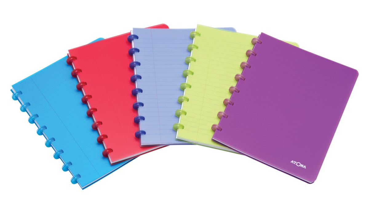 Atoma - Carnet Trendy, ft A5, 144 pages, PP, quadrillé 5 mm, couleurs assorties