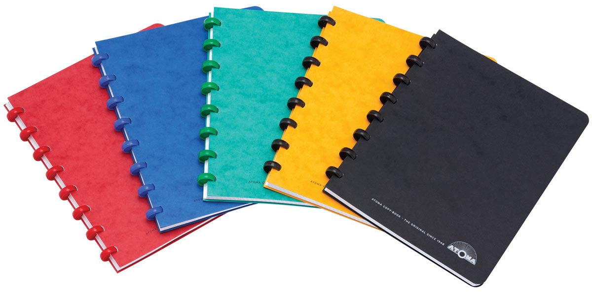 Atoma - Classic schrift, ft A5, 100 bladzijden, gelijnd, geassorteerde kleuren